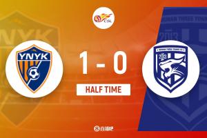 半場(chǎng)-云南玉昆1-0武漢三鎮(zhèn) 羅競(jìng)遠(yuǎn)射破門(mén)鄧涵文抽射造險(xiǎn)