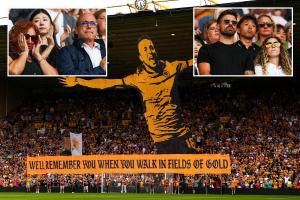 狼隊英超首輪舉行活動紀(jì)念若塔 若塔父母和妻子、魯本-內(nèi)維斯出席