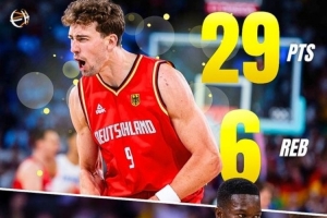 熱身賽德國95-78戰(zhàn)勝西班牙 小瓦格納砍下29分6板&施羅德22分9助