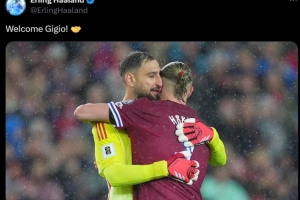 重磅新援加盟！哈蘭德社媒曬同多納魯馬相擁合照：歡迎，吉吉奧！