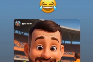 接地氣??卡扎ins轉(zhuǎn)發(fā)球迷制作Q版形象視頻，左手大蔥右手奶茶