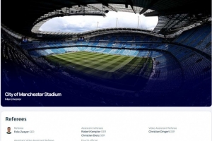 曼城vs那不勒斯歐冠裁判：德國裁判團領銜，茲瓦耶擔任主裁