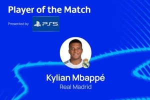 點(diǎn)射雙響！歐冠官方：法國前鋒姆巴佩當(dāng)選皇馬vs馬賽全場最佳