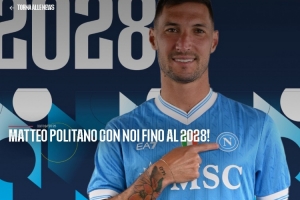 身價(jià)1000萬(wàn)歐！官方：那不勒斯與32歲前鋒波利塔諾續(xù)約至2028年