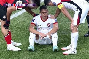 第23分鐘，羅慕洛受傷無法堅持落淚走回更衣室，德爾加多替補登場