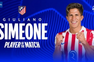 助攻小蜘蛛破門！小西蒙尼當(dāng)選馬競vs圣吉羅斯全場最佳球員