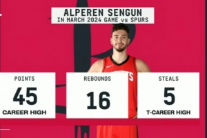 NBA杯戰(zhàn)馬刺！申京曾面對文班亞馬轟生涯最高的45分 外加16板5斷