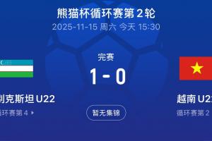 熊貓杯首勝！U22烏茲別克1-0戰(zhàn)勝越南，目前3隊(duì)同積3分U22國(guó)足0分