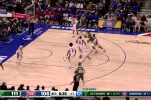 這可是奧本山！杜倫擋拆發(fā)力激怒小波特 后者不爽怒推起沖突??