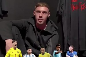 ??帕爾默選五人制陣容：褲襪、梅西、內(nèi)馬爾、拉維爾+自己