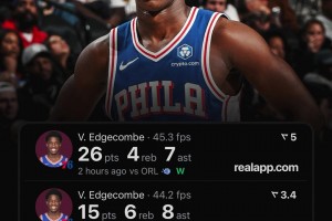 埃奇庫(kù)姆場(chǎng)均25分！同樣都是探花 謝潑德呢？火密心在滴血~